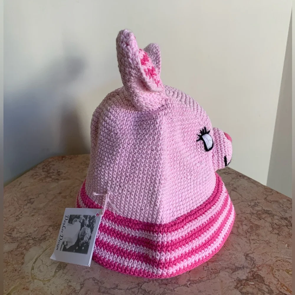 Kids’ Pink Bunny Cotton Hat - Picture 6 of 10